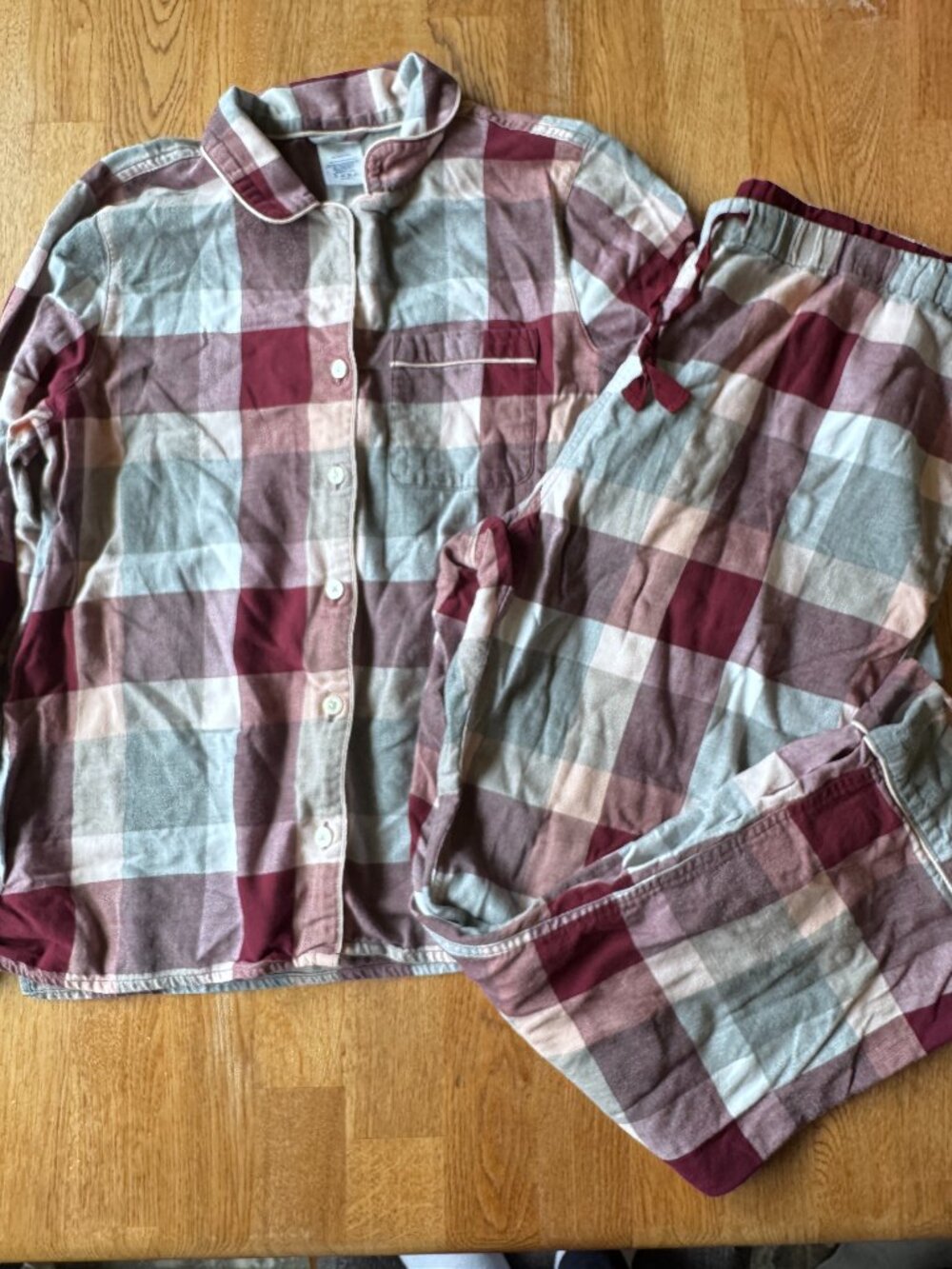 Lands' End Plaid Pajama Set Size Large/XL